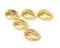 TheBeadChest Bright Gold Cowrie Shell Beads Set of 5 18mm Unusual Brass